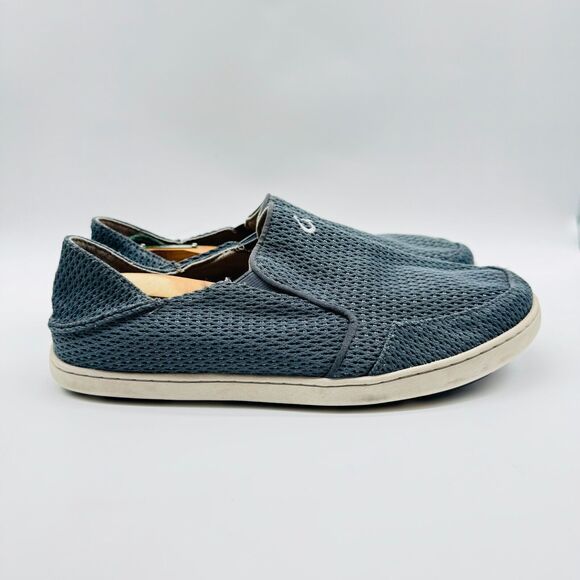 Olukai Shoes Mens 9 Gray Sneakers Nohea Mesh Slip On Causal Comfort Loafers - Picture 1 of 11